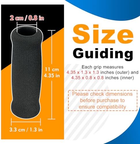 supregear 4PK Cane Grips, Foam Replacement Hand Grips for Offset and Walking Canes, Non-Slip Handle Covers for Handlebars, 4.53 x 0.8 x 0.8 in/11 x 2 x 2 cm