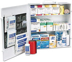 First Aid Only 90575 3-Shelf ANSI B+ and OSHA-Compliant First Aid Kit, 100-150-Person Emergency First Aid Kit for Business and Worksite, First Aid Metal Cabinet with Medications, 676 Pieces