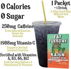 Kajun Loaded Tea – Fat Tuesday | Blue Blast + Rainbow Candy + Cherry Flavor | Sugar Free Energy Tea Powder | 250mg Green Tea Caffeine | Zero Calorie | Keto Friendly