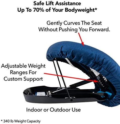 Carex Upeasy Seat Assist Plus - Portable Self-Powered Lifting Seat Cushion for Chairs, 70% Weight Support up to 340 lbs. - Lift Assist for Seniors and Mobility Support