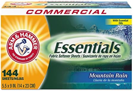 Arm & Hammer Essentials Fabric Softener Sheets-Mountain Rain-144ct