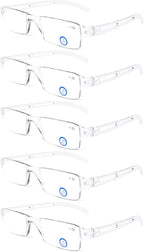 DOOViC 5 Pack One-Piece Design Reading Glasses Lightweight Blue Light Blocking Computer Readers for Women Men