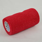 SU-PER FlexWRAP 12 Rolls Self Adhesive Bandages + SU-PER Wrap Cutter - Strong, Flexible, First Aid Bandages for Wound Dressings & Horse Leg Wraps - 4" x 5 Yards, Red