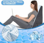 puredown® 12" Bed Wedge Pillow, Cooling Wedge Pillows for Headboard, Pillow Wedge for Nighttime Acid Reflux, Lumbar & Back Support, Leg Elevation Therapy, Snore Reduction Aid