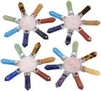 Rockcloud Cone & 7 Chakra Points Energy Generator,Reiki Healing Crystal Stone,Rose Quartz