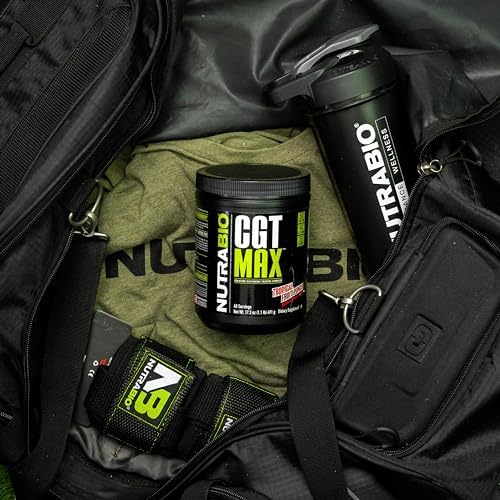 NutraBio CGT-MAX Powder- Creatine, Glutamine and Taurine to Support Muscle Recovery and Strength - 40 Servings - Tropical Fruit Punch…