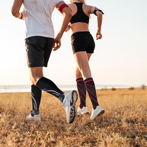 Compression Socks for Men & Women 20-30 mmHg Knee High -Best Support for Medical, Athletic, Sports, Travel (1/2Pairs)