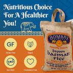 Bombay Market Brown Basmati Rice - Aromatic & Nutty Flavor Basmati Rice - Long Grain Rice Basmati (4 Pound Bag)