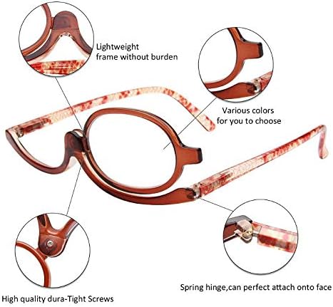 U Scinan Universal Presbyopic Glasses Flip-up Lens Make up Glasses Folding Magnifying Reading Eyeglasses+1.0~+4.0