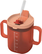 Senior Water Cup - 300ml Spill Proof Straw Cup With Handles - Drinking Beaker Cup For Disabled Adults, Senior Drinking Mug With Lid & Straw, Senior Care Cup For Elderly, Patients, Pregnant & Disabled