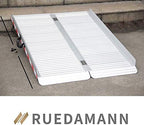 Ruedamann 4FT x 33.5" Extra Wide Electric Scooter ramp Wheelchair ramp for Doorways, Lightweight with Handle, Heavy 800Lbs, Non-Slip Foldable Threshold Ramp for Big Wheelchair Walker Scooter Trailer