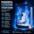 Portable Steam Sauna for Home,at Home spa,Relaxation,hot Tent,Personal Steam Room,Sauna Box,Home Sauna,Folding Chair,Remote Control,9 Levels (Quilted)