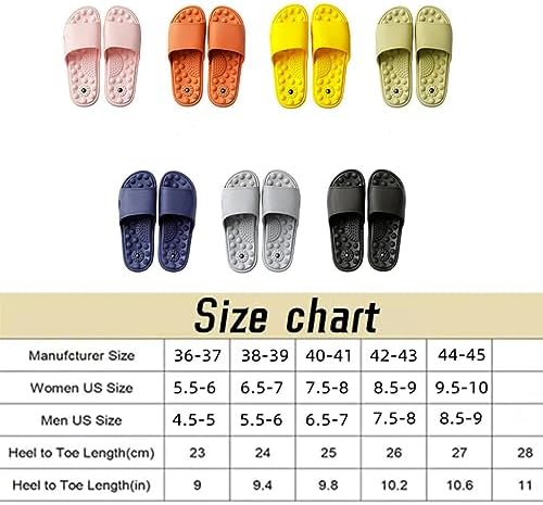 Far Infrared Ionictitan Heightening Shape Massage Slippers,Reflexology Acupressure Sandals for Women Men,Circulation Slippers Sandals (6.5-7, Yellow)
