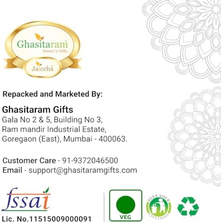Ghasitaram Gifts Rakhi Gifts for Brothers Rakhi Dyfruits- Ghasitaram's Dryfruit Box 800 GMS with Rudraksh Rakhi