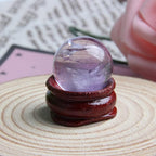 Ximimark 1Pcs 20mm Natural Amethyst Quartz Crystal Sphere Ball Healing Stone with Stand Gift+2.5 * 1.1 * 3cm Crystal Ball Base