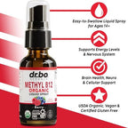 Vitamin B12 Liquid Spray Drops - Organic Liquid B12 Vitamins for Women, Men, Kids & Energy, Vegan Sublingual Methyl B 12 Spray Supplement - Organic Pure Methylcobalamin Vit B 12 Drops Vitamins 1 Fl Oz