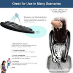 Hair Washing Basin Strap Adjustable Splash-Proof Inflatable Hair Washing Sink for Bedridden Portable Wheelchair Shampoo Bowls for Handicapped
