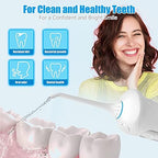 Water Dental Flosser Cordless, Portable and Rechargeable Water Teeth Pick with 3 Modes 4 Jet Tips, 300 ML IPX7 Waterproof Dental Flosser
