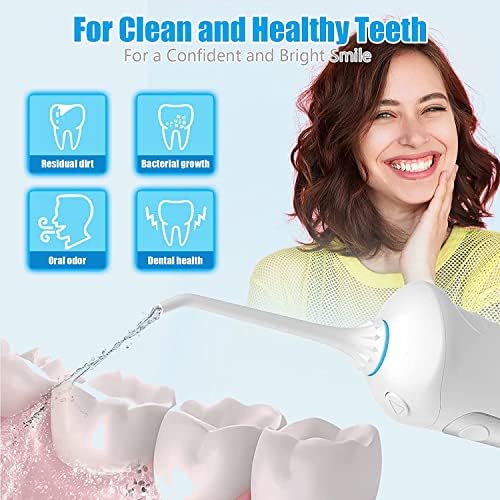Water Dental Flosser Cordless, Portable and Rechargeable Water Teeth Pick with 3 Modes 4 Jet Tips, 300 ML IPX7 Waterproof Dental Flosser
