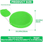 2 Pack Shower Foot Scrubber & Shower Back Scrubber Wall Mounted with Delicate Brush,Gentle Exfoliation Non-Slip Foot Scrubber Mat (Gray and Green)