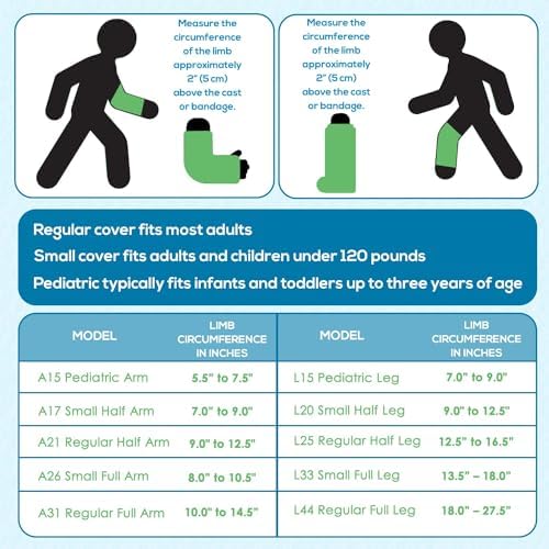 Waterproof Child Half Arm Cast & Bandage Protector, Reusable, Safe for Pool, Bath, & Shower, Small HALF Arm (A17) Covers Kid's Small Hand, Wrist, Forearm, Made in USA