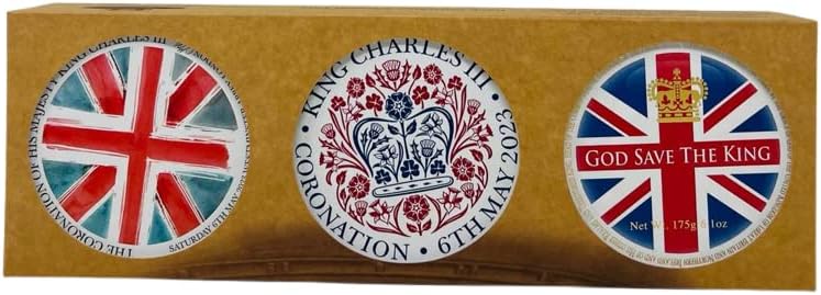 Coronation King Charles III Simpkins Mixed Fruit Tin - Variety Multi pack - Gluten free Assorted Fruit drops 175g | Pack of 3 With Premier Life Store Pen
