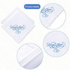 Embroidered Wedding Handkerchiefs Happy Tears Handkerchiefs with Scallop Lace Edges for Wedding Day Bride