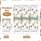 100 Pcs Christmas Paper Napkins 3 Ply Disposable Absorbent Xmas Pine Tree Lamp Hand Towels for Kitchen Bathroom Merry Christmas Winter Holiday Decoration