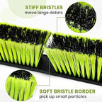 24-Inch Push Broom Outdoor with Stiff Bristle, Heavy Duty Broom Brush with 63” Long Handle for Deck Patio Driveway Garage Warehouse Shop Floor Sweeping & Scrubbing