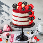 108 Pcs Balls Cake Topper DIY Cupcake Insert Foam Balloons for Cake Baking Wedding Anniversary Birthday Decoration(Red, Black, Gold,Multi Sizes)