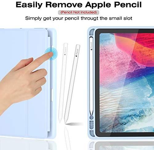 Case for iPad Air 3 Case 2019 with Pencil Holder Ultra Slim Soft TPU Back Cover with Auto Sleep/Wake Full Body Protective Smart Case for iPad Air 3rd Generation 2019/iPad Pro 10.5 2017 (Sky Blue)