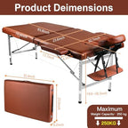 Massage Tables Portable 24" Wide Adjustable Folding Massage Bed, Lightweight Aluminum Esthetician Bed, Tattoo Chair for Client,Tattoo Table for Spa and Beauty Professionals