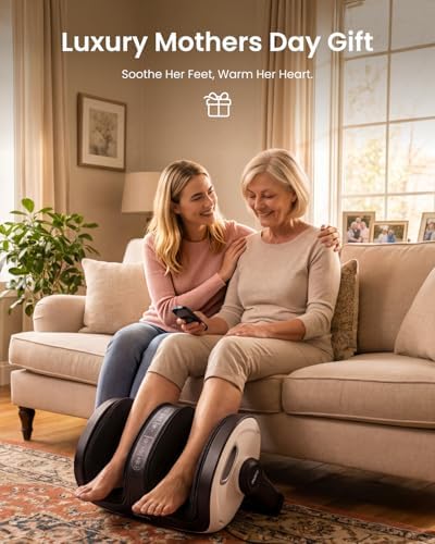 RENPHO Shiatsu Foot Massager with Heat, Mothers Day Gifts for Mom, Foot and Calf Massager, FSA Eligible Items Only List, Deep Kneading Massage for Plantar Fasciitis Relief, Size 14