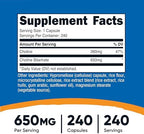 Nutricost Choline Bitartrate 650mg, 240 Vegetarian Capsules - Non-GMO, Vegetarian Friendly, Gluten Free
