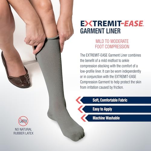 Garment Liner, Unisex, Light Foot-to-Ankle Compression, Tan & Grey, Small - XXLarge, 1 2 4 Undersocks/Pack
