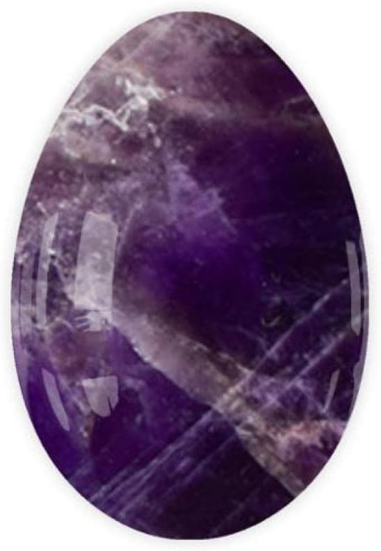 Undrilled Yoni Egg Natural Stone Jade Egg for Kegel Exercise Rose Quartz Yoni Egg,Amethyst,40x25mm