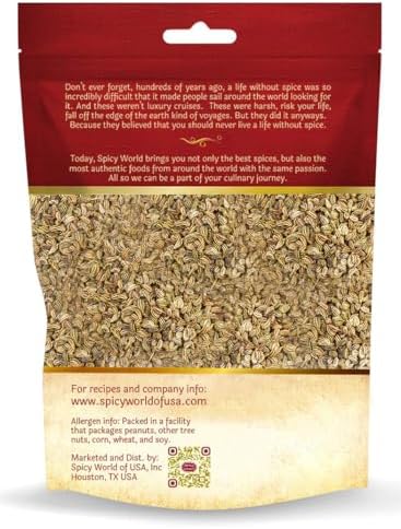 Ajwain Seeds (Carom Seeds) 3.5 oz | Resealable Bag | By Spicy World