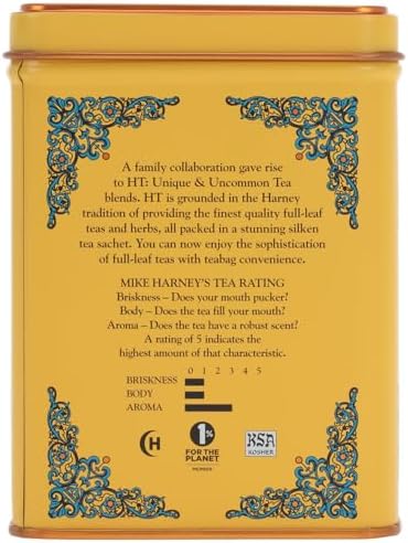 Harney & Sons Master Yellow & Blue Tea Tin - Herbal Blend of Chamomile, Lavender, and Cornflowers - 1.4 Oz, 20 Count