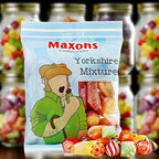 Maxons Yorkshire Mixture 250g (8.8 Oz) Bag - Authentic Mixture of Fruit and Mint Flavored Boiled Sweets, British Hard Candy Assortment, English Candy Mix, Imported Gifts & Treats from England, UK