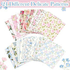 Tenceur 48 Pack 24 Style Assorted Floral Decoupage Napkins Decorative Toile Tissue Paper Pretty Flower Cocktail Napkin for Crafting DIY Spring Mothers Day Wedding Party, Each Unfolded 13 Inch