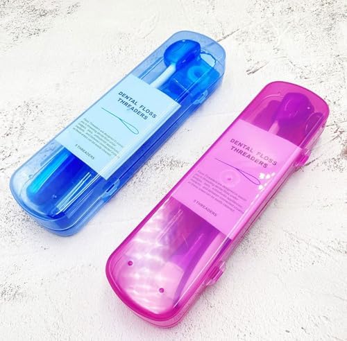 Portable Orthodontic Oral Care Kit for Braces - Interdental Brush Dental Wax Dental Floss Toothbrush Cleaning Kit(Purple)