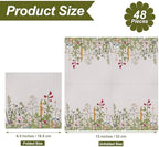 Aodaer 48 Pieces Disposable Fall Paper Napkins, Decoupage Napkins, 13" x 13" Unfolded Garden Party Napkin, Cocktail Dinner Napkin Set for Wedding Birthday Tea Party Supplies