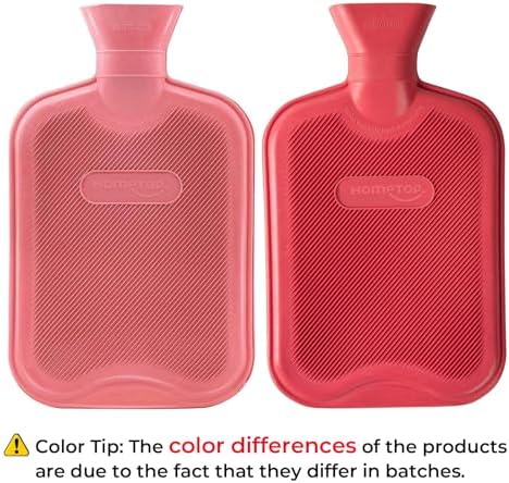 HomeTop Premium Classic Rubber Hot Water Bottle (Red)
