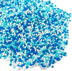 Sentovac Blue and White Nonpareils Sprinkles Edible 2mm Mini Peals Sprinkle for Cake Decorating Sugar Candy Cookie Cupcake Topper Baking Decorations Halloween Christmas Baby Shower Supplies
