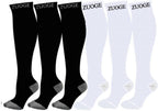zuoge 6 Pairs Compression Socks Pack - Best Medical, Nursing, Travel & Flight Socks - Running & Fitness - 15-20mmHg