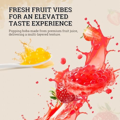 52USA Strawberry, Mango, Passion Fruit Popping Boba Pearls, Perfect for Bubble Tea, Smoothies, Ice Cream, Desserts, and Beverages 3.3 lb (1.1 lb X 3)