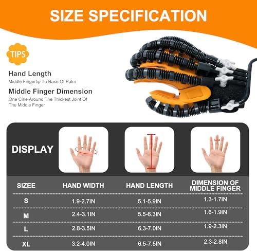 Stroke Hand Rehabilitation Robot Gloves, Strokes Therapy Equipment for Adults, Fingers Strength Training Device for Hemiplegia, Robotic Glove Rehab Stroke Patients (Right XL)