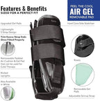 AnklePro Air Gel Stirrup Ankle Brace, Hard Core Side Stabilizer With Removable Cold Therapy Air Cushion & Gel Pad for Ankles, Ankle Brace for Women and Men, Ankle Support, Regular, White