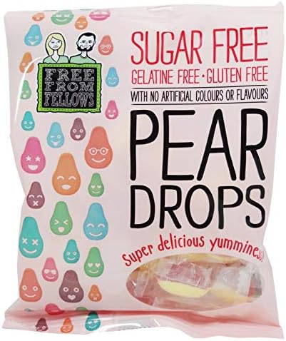 3 x Free From Fellows Sugar Free Pear Drops Sweets 2.46oz