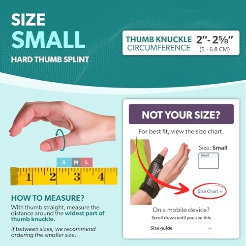 BraceAbility Hard Plastic Thumb Splint | Arthritis Treatment Brace to Immobilize & Stabilize CMC, Basal and MCP Joints for Trigger Thumb, Tendonitis Pain, Sprains (Small Right)
